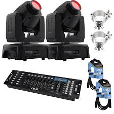 2 Chauvet Dj Intimidator Spot 110 Lightweight Led Moving Head With Clamps Co Z 192 Dmx 512 Stage Dj Light Controller Lighting Prosoundgear