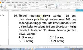Kementerian pendayagunaan aparatur negara dan reformasi birokrasi menyebutkan pelaksanaan computer assisted test (cat) bagi calon pegawai negeri sipil atau cpns akan menyediakan soal yang komprehensif. Contoh Soal Cpns 2018 Smp Statistika Soal Cerita Rata Rata Gabungan Mudah Icpns
