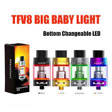 Unico Smok Tfv8 Big Baby Light Edition Tanque 5ml Top Filling Airflow Control Cloud Besta Com Led Inferior Mutavel V8 Baby X4 Coils Wish