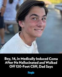 bit.ly/4luPn5h A teen is in a coma after he hallucinated and walked off a  cliff in California, according to his dad.
