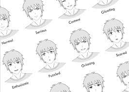 How to draw realistic eyes with pencil. 12 Anime Male Facial Expressions Chart Tutorial Animeoutline
