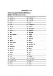 Bad big late forever queen deep luck burn war. English Worksheets Word Association