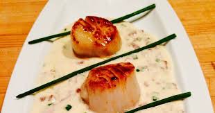 Petoncles Poeles Sauce Cremeuse Au Bacon 2 Personnes En Entree 4 Gros Petoncles Geants Un Peu D Huile D Olive Recette Petoncle Recettes De Cuisine Poelees