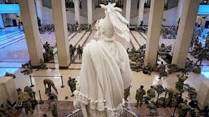 As congress is in session and increased foot traffic and business is being conducted, capitol police asked the troops to move their rest area. Up To 20 000 Guardsmen Many Armed Will Now Help With Inauguration Security Abc News