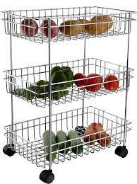 Simplehuman kitchen stainless steel disk drying racks 8. Kuber Industries Deluxe 3 Layer Stainless Steel Multipurpose Storage Rack Shelf Kitchen Rack With Wheels Silver