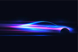 Neon Black And Blue Lamborghini Neon Glowing Sport Car Silhouette In 2020 Car Silhouette Car Advertising Design Car Logo Design