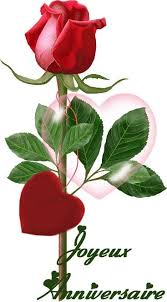 Rose Rouge Avec Un Coeur Pour Vous Joyeux Anniversaire Happy Birthday Beautiful Beautiful Flowers Red Roses