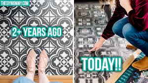 Yes you really can paint tiles rustoleum tile gray white color combinations. Did My Painted Tile Floor Last After 2 1 2 Years The Diy Mommy