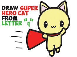 How To Draw A Cartoon Cat Easy Step By Step Today I Ll Show You How To Draw An Adorable Little Cat Playing In A Super Hero Costume We Show Y Cat Drawing For Kid Easy Drawings For Kids Simple Cat Drawing