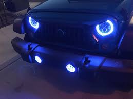 Blue Halos Jeep Wrangler At Night Jeep Wrangler Jeep Jeep Wrangler Accessories