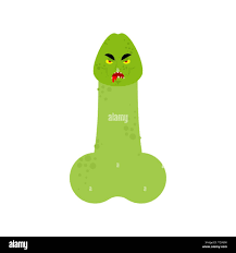 Penis zombie green isolated. Undead dick Cartoon Style Stock Vector Image &  Art - Alamy