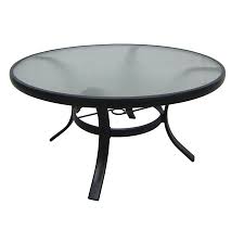 Shop Garden Treasures Lake Notterly 36 In Glass Top Steel Frame Round Patio Coffee Table At Lowes Com Glass Dining Table Patio Table Glass Table