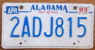 1993 Alabama Vg Automobile License Plate Store Collectible License Plates For Less