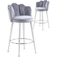 Upholstered in luxurious grey brushed velvet. Velvet Grey Bar Stools Off 53