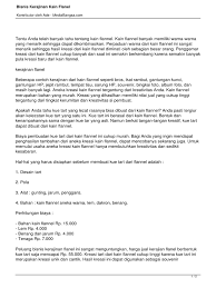 Flanel merupakan jenis kain yang terbuat dari serat wol tanpa melalui penenunan, melainkan dengan penguapan dan pemanasan. Bisnis Kerajinan Kain Flanel