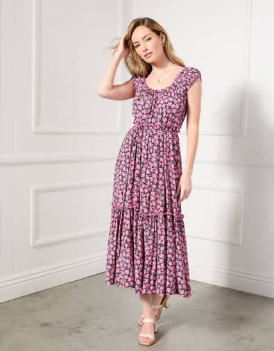 Karen Kane Extended Sleeve Floral Dress - Lovebird Boutique