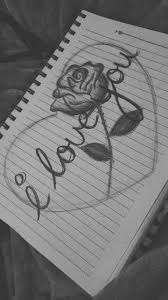 I Love You Lettering Rose Heart Art Drawings For Boyfriend Pencil Art Drawings Art Drawings