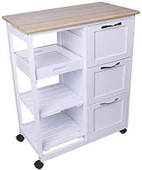 Amazon De Kuchenwagen Servierwagen Auf Rollen Mit Schubladen Und Arbeitsplatte Aus Holz Im Accesorios Para Dormitorio Armario De Manualidades Muebles Hogar