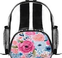 Mochila transparente de color rosa de 14 pulgadas, pequeña bolsa  transparente impermeable de PVC, mini bolsa transparente de rosas para  mujer, mochila ...