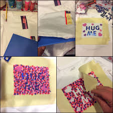Diy Valentine S T Shirt With Acrylic Paints Stickers And Masking Tape Just Used The Eraser Part Of Penci Valentine T Shirts Valentines Diy T Shirt Painting