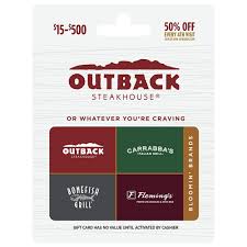 To check the balance on your outback steakhouse gift card, use the options provided below (phone number, website, store locations). Amazon Com Bloomin Brands 50 Gift Card Gift Cards