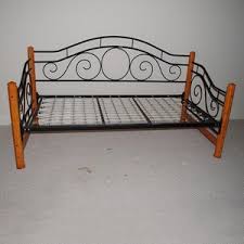 Find daybed frame from a vast selection of furniture. Lot Art Scrolled Metal And Wood Daybed With Trundle