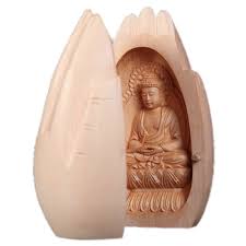 This symbolizes a pure and new beginning. Ebissy Buddha Statue Small Hand Carved Wooden Box Home Decor Mini Buddhist Altar Portable Temple Buy Online At Best Price In Uae Amazon Ae