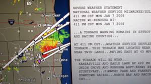 In open country, lie flat in the nearest ditch or ravine with your hands shielding your head. Tornado In Kenosha Wisconsin January 7 2008