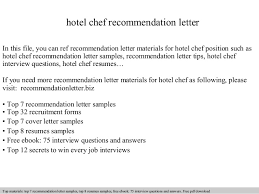 Oct 12, 2020 · chef cover letter example. Hotel Chef Recommendation Letter