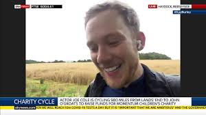 "It has not been easy... we are complete novice cyclists.", Peaky Blinders  star Joe Cole is cycling 980 miles from Lands' End to John O'Groats to  raise money for Momentum Charity, which supports ...