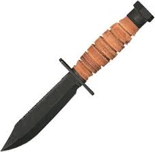 Marine knife,.1875 thick carbon steel blade, kraton handle as well as ontario's marine bowie. Ontario Air Force Survival Gestapelte Leder Schwarz Fixed Blade Knife 6612tc Ebay