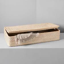 Nfl kansas city chiefs underbed storage bin. Modern Weave Underbed Storage Basket Whitewashed Under Bed Storage Woven Baskets Storage Storage Baskets
