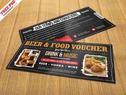 Beer And Food Voucher Template Psd Psdfreebies Com Food Vouchers Food Beer Recipes