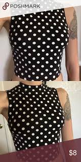 Black And White Polka Dot Tank Top Polka Dot Crop Top Black And White Polka Dot Crop Top Forever 21 Tops Crop Tops Strapless Ruffle Dress Polka Dot Crop Tops Ruffle Dress