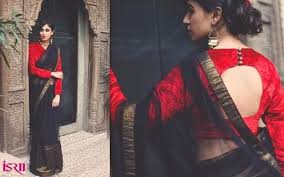 Black And Red Combination Designer Saree Black And Gold Saree With Blouse Sari Blouse Design Full Length Blouse Indian Fashion Sari Blouse Designs Blouse Designs Saree Blouse Designs