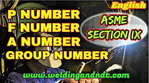 P Number F Number And A Number In Welding Asme Section Ix