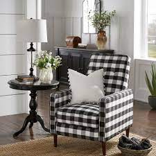 The beautifully tapered legs and sturdy build of the chair provide reliable stability while its plush. Carson Carrington Ilvanbo Check Plaid Accent Chair Overstock 28388780
