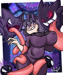 big breasts big nipples clothed clothing gastly gengar ghost  ghost hands haunter helena (pokémon) hex maniac patatero69 pokemon pokemon  (species) pokephilia tongue tongue out 