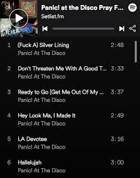 Bittersweet Panic At The Disco Spotify Setlist Playlist Panic At The Disco S Pray For The Wicked Tour Setlist Fm
