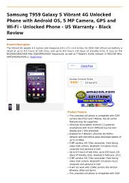 Once your order is placed, we . Samsung T959 Galaxy S Vibrant 4g Unlocked Phone With Android Os 5 Mp Camera Gps And Wi Fi Unlock By Chads Agrinstead Issuu