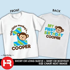 Personalized Monkey First Birthday Shirt Or Monkey Bodysuit 1st Birthday Outfit Zoo Birthday Shirt Or Jungle Birthday Shirt