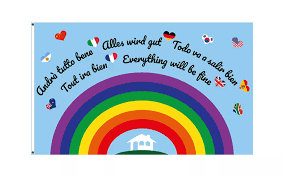 Flagge Alles wird gut - Regenbogen - 90 x 150 cm - flaggenfritze.de