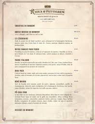 Le Quai 19 Menu In Ville De Quebec Quebec Canada