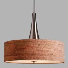 Brushed Steel 3 Light Pendant Lamp With Cork Shade World Market