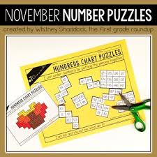 Hundreds Chart Puzzles For November
