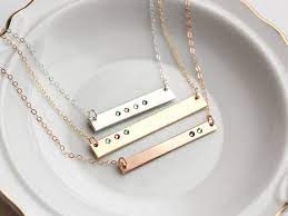 Birthstone Bar Necklace Birthstone Necklace For Mom Gold Etsy In 2021 Birthstone Bar Necklace Bar Necklace Personalized Bar Necklace
