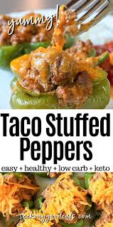 Taco Stuffed Bell Peppers Keto Stuffed Peppers Seeking Good Eats Recipe In 2021 Stuffed Peppers Dinner Recipes Easy Quick Mexican Food Recipes Easy