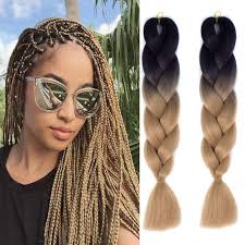 Ombre Braiding Hair Extensions 3pcs Lot High Temperature Fiber Synthetic 100g Pc Crochet Braiding Box Braid In Hair Extensions Braided Hairstyles Blonde Braids
