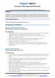 Business Office Specialist Resume Samples Qwikresume