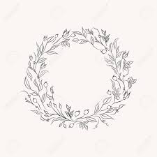 Affordable and search from millions of royalty free images, photos and vectors. Line Drawing Vector Floral Wreath Opulent Round Frame With Hand Drawn Flowers Branches Plants Herbs Botanical Illustration Leaf Logo Wedding Invitation Monogram Royalty Free Cliparts Vectors And Stock Illustration Image 143206441